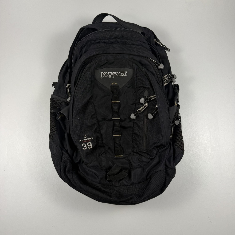 Jansport Backpack Black Odyssey 39 Bookbag Laptop School Travel Hiking Large